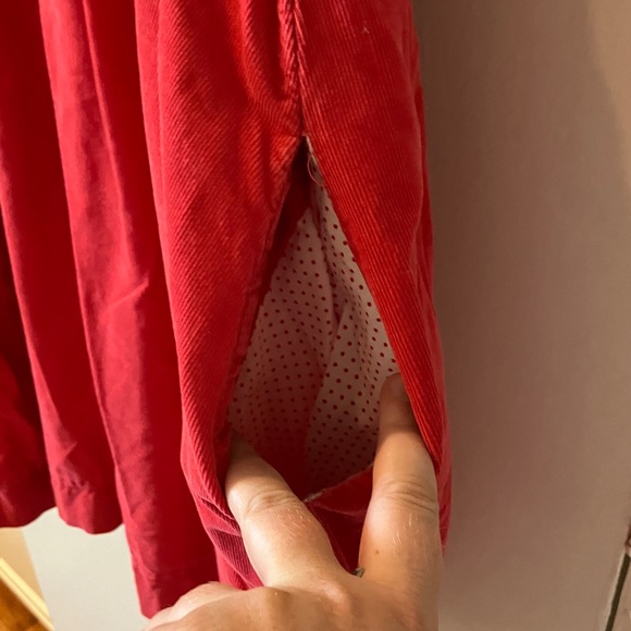 Maeve Red Corduroy NURSING dress - Picture 4 of 6